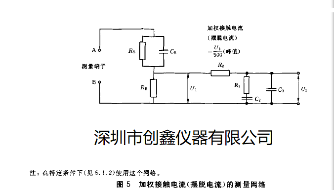 IEC60598附錄G接觸電流測試網絡圖5
